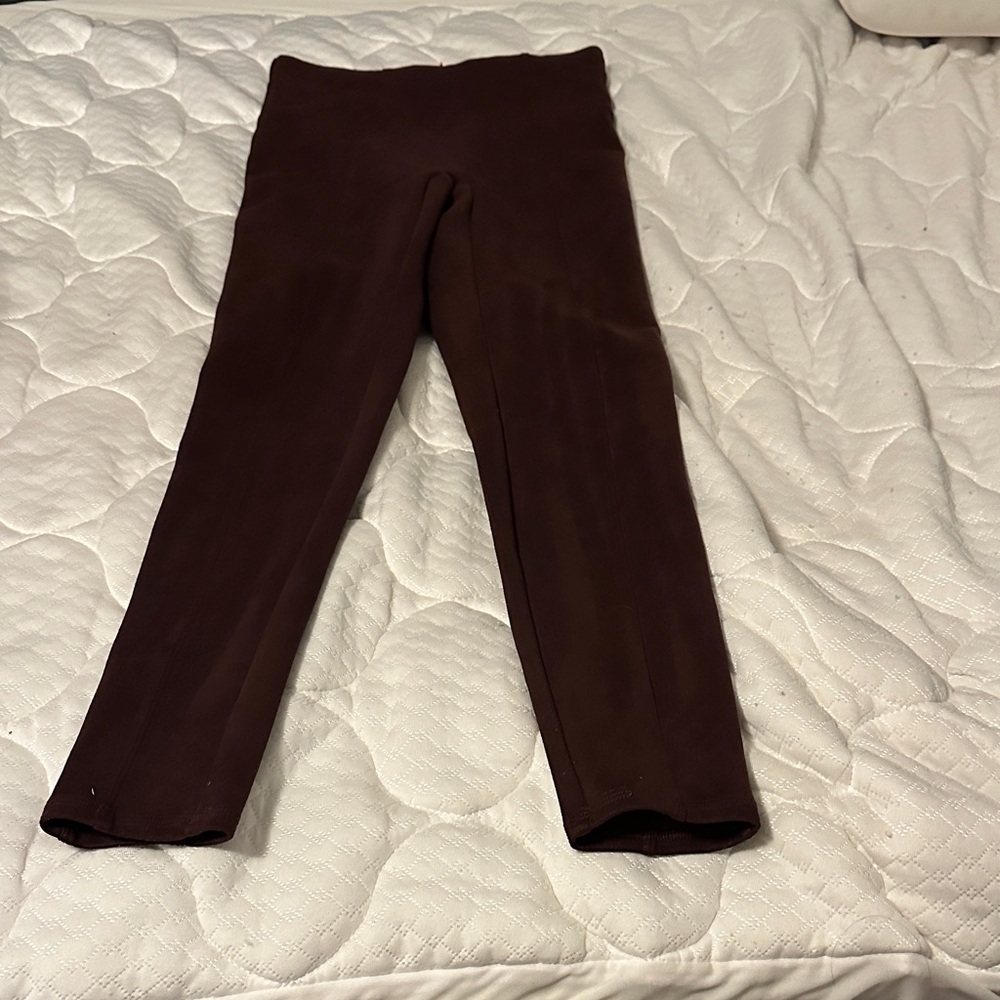 SPANX Dark Brown Suede texture Leggings